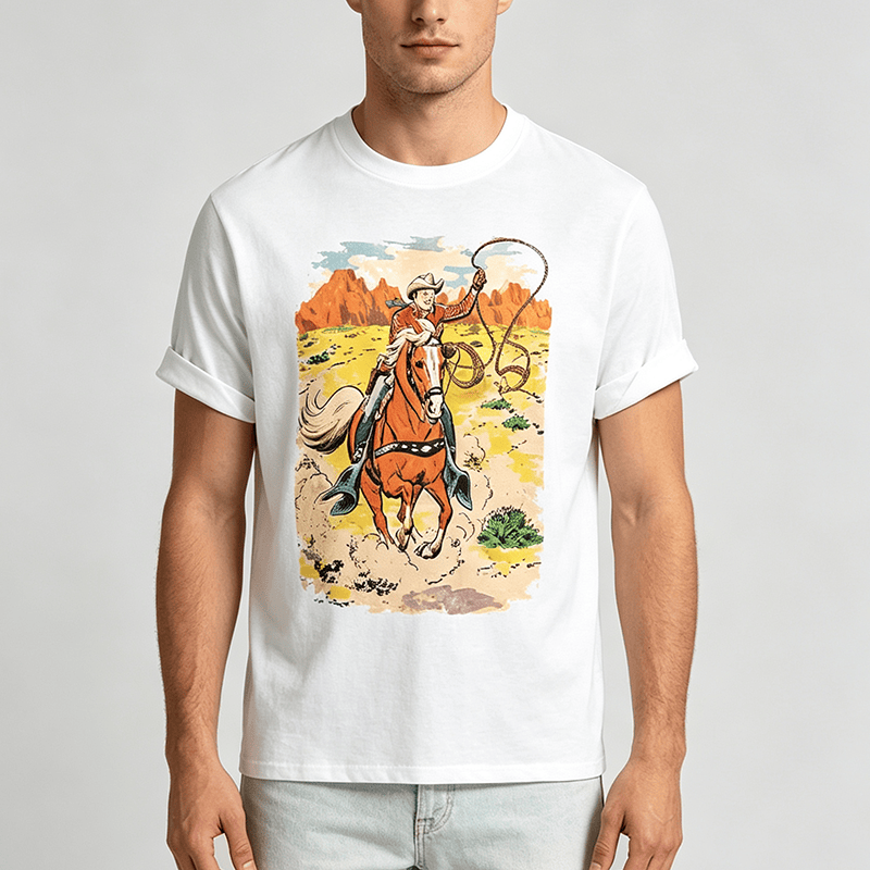 Retro-Cowboy-Lasso-Westernhemd im Comic-Stil - image 1