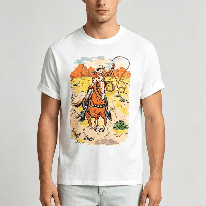 Retro-Cowboy-Lasso-Westernhemd im Comic-Stil - image 1