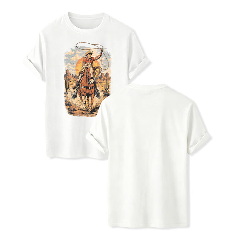 Hemd mit Grafikprint „Sunset Desert Cowboy Lasso“ - Weiß - 2XL - image 5