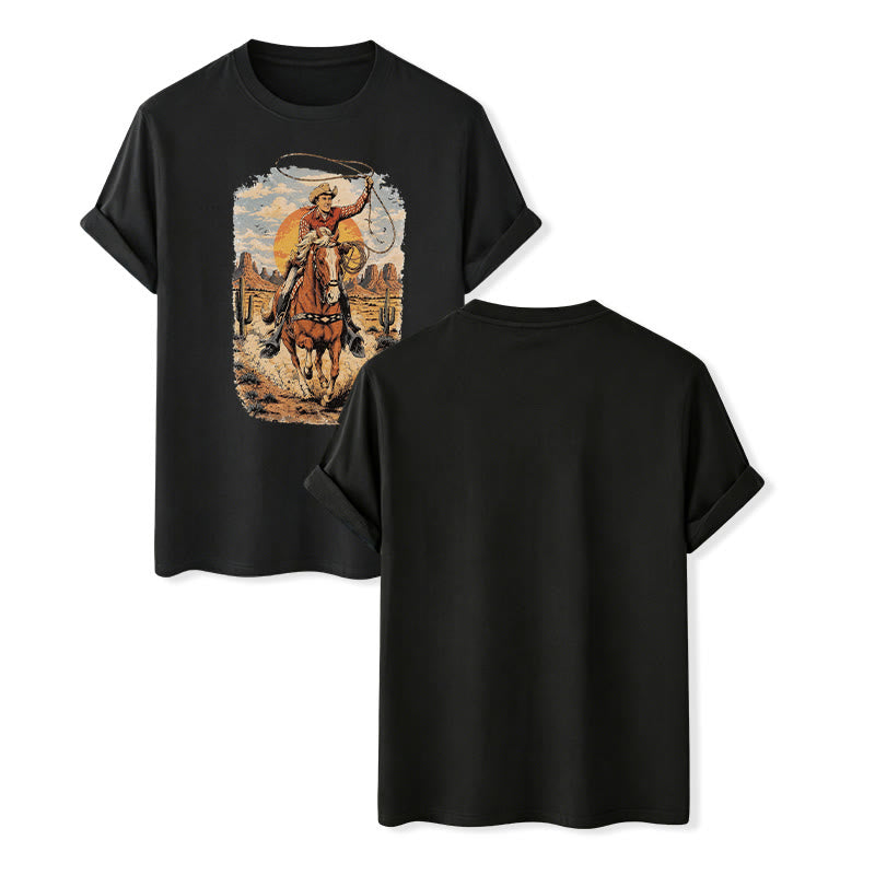 Hemd mit Grafikprint „Sunset Desert Cowboy Lasso“ - Schwarz - 2XL - image 12