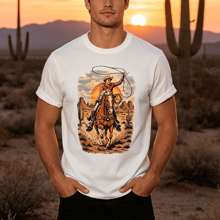 Hemd mit Grafikprint „Sunset Desert Cowboy Lasso“ - image 0