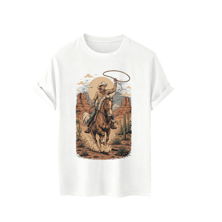 Retro Canyon Cowboy Lasso Grafikdruck-Shirt - image 4