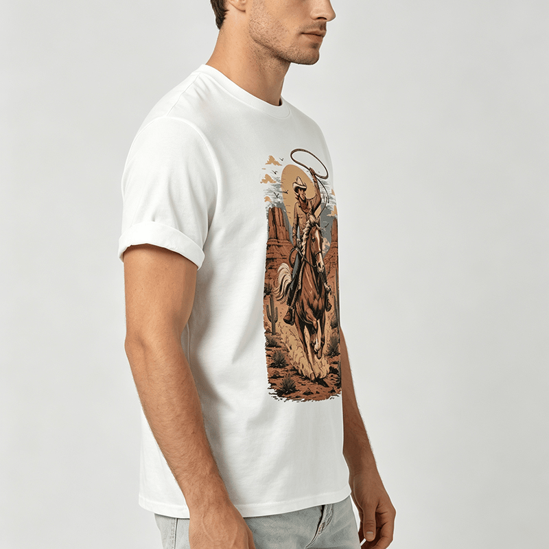 Retro Canyon Cowboy Lasso Grafikdruck-Shirt - image 2