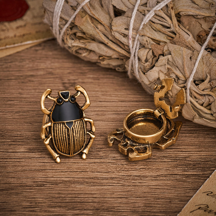 1 Paar Skarabäus-Siegel-Druckknopf-Hemdknopf-Insektenknopf-Abdeckungen - image 1