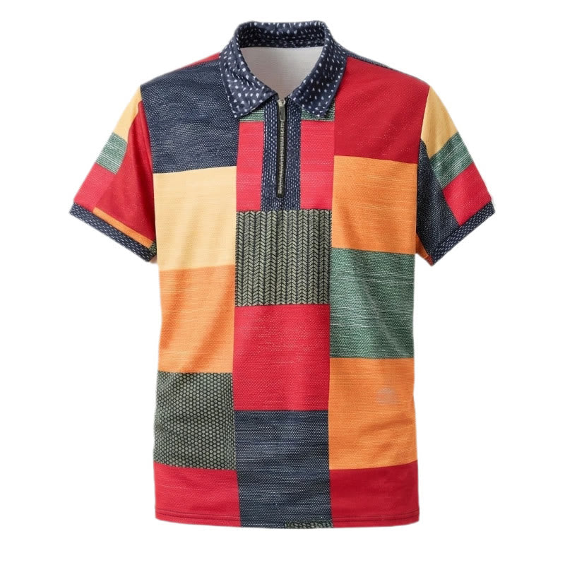 Street Style Poloshirt mit 3D-Print, Reißverschlusskragen und farbenfrohem 3D-Print - image 9