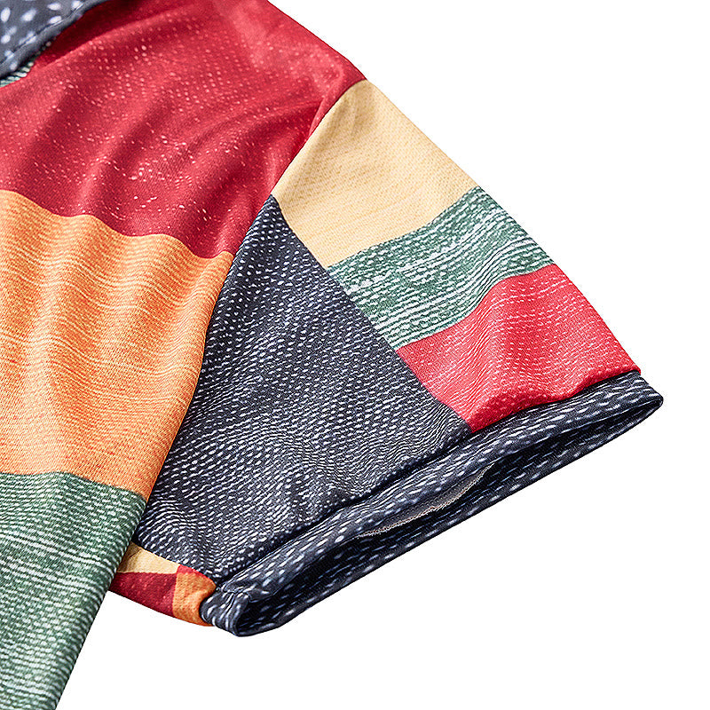 Street Style Poloshirt mit 3D-Print, Reißverschlusskragen und farbenfrohem 3D-Print - image 8