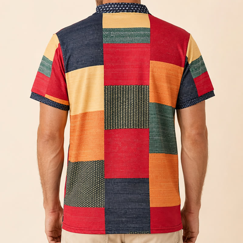 Street Style Poloshirt mit 3D-Print, Reißverschlusskragen und farbenfrohem 3D-Print - image 2