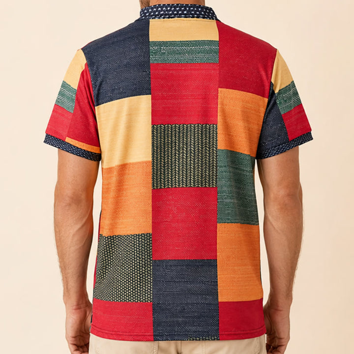 Street Style Poloshirt mit 3D-Print, Reißverschlusskragen und farbenfrohem 3D-Print - image 2
