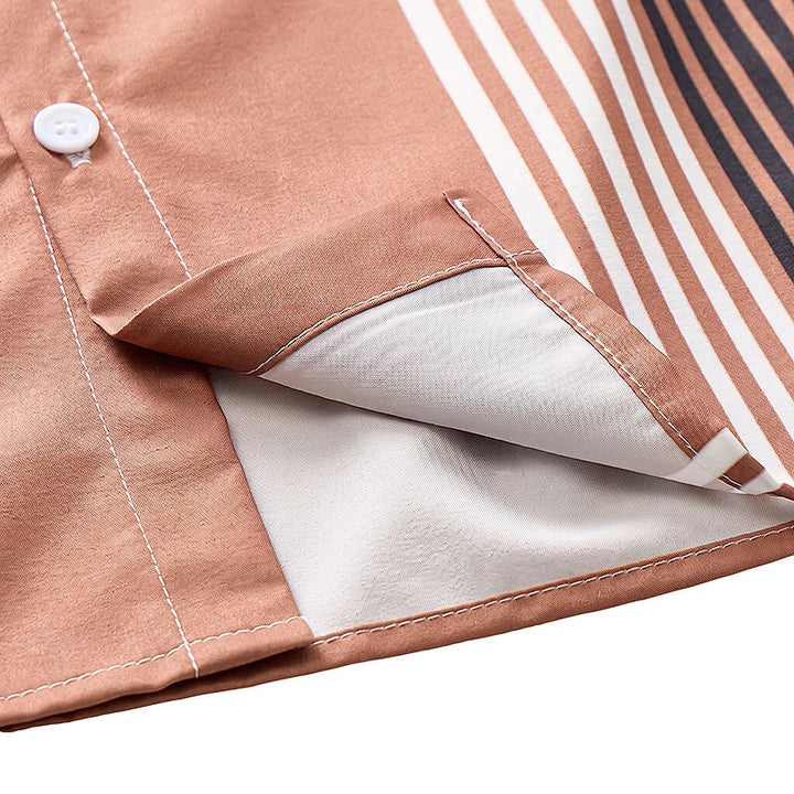 Herren-Hawaiihemd mit Farbblock-Design und Palmenmuster - image 7