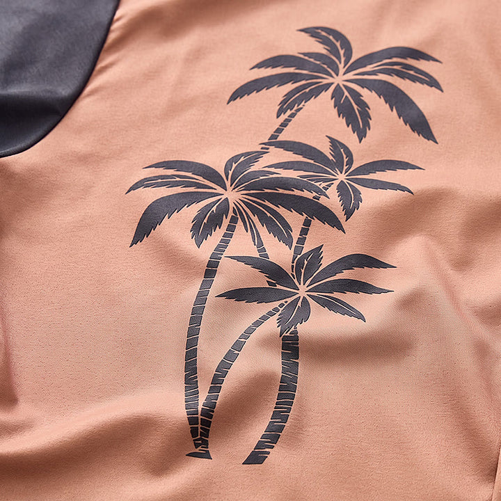 Herren-Hawaiihemd mit Farbblock-Design und Palmenmuster - image 5