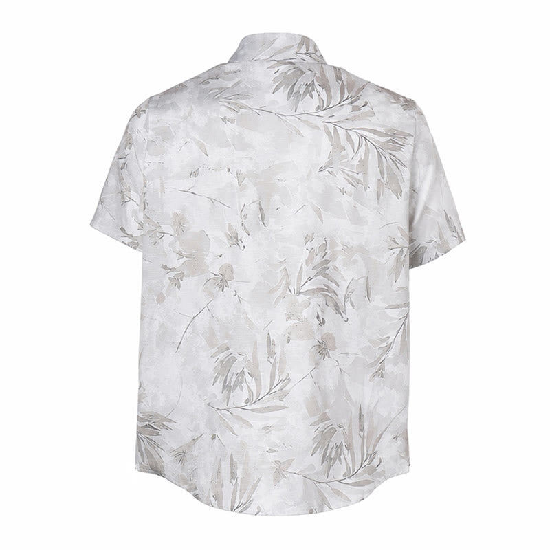 Herren Vintage Grau Blatt Blumenmuster Helles, lässiges Hemd für Erwachsene - image 9