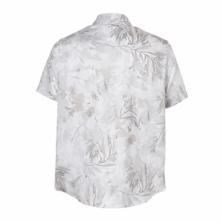 Herren Vintage Grau Blatt Blumenmuster Helles, lässiges Hemd für Erwachsene - image 9