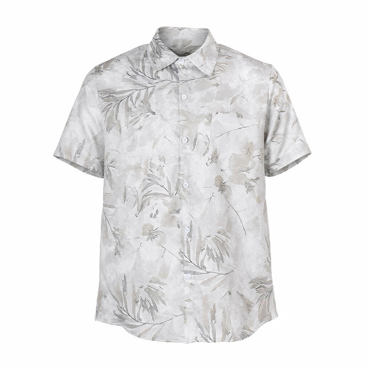 Herren Vintage Grau Blatt Blumenmuster Helles, lässiges Hemd für Erwachsene - image 8