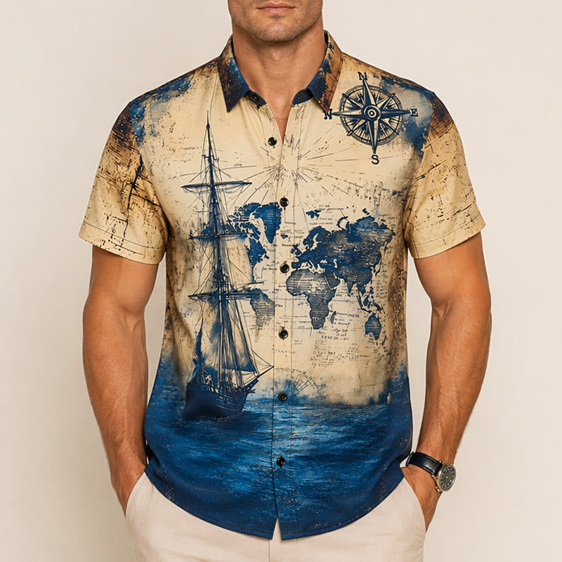 Herren-Freizeithemd mit Papageienmotiv, hell, mittel, sommerlich, für den Alltag - image 1