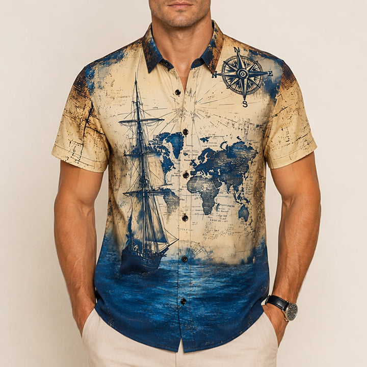 Herren-Freizeithemd mit Papageienmotiv, hell, mittel, sommerlich, für den Alltag - image 1
