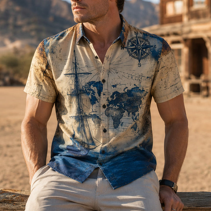 Herren-Freizeithemd mit Papageienmotiv, hell, mittel, sommerlich, für den Alltag - Stil Nr. 1 - 3XL - image 0