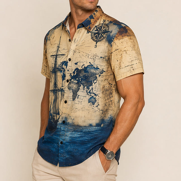 Herren-Freizeithemd mit Papageienmotiv, hell, mittel, sommerlich, für den Alltag - image 3