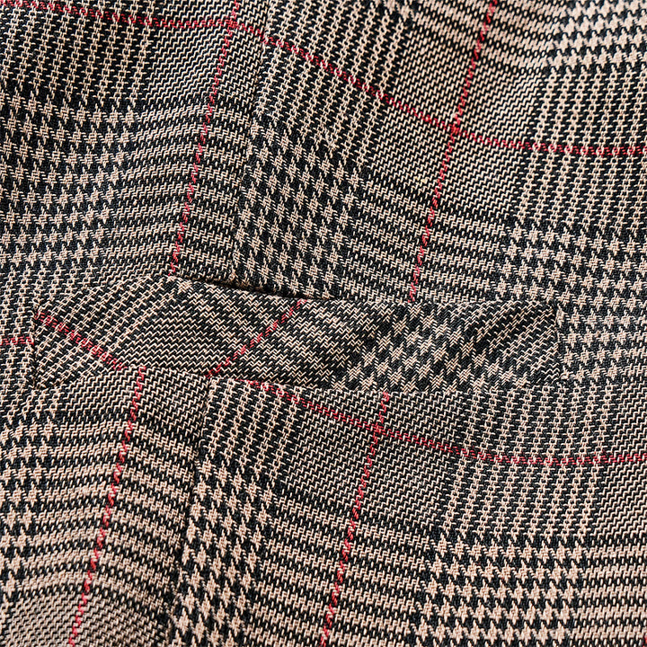 Anzugweste im Vintage-Heritage-Stil mit Karomuster und V-Ausschnitt - image 6