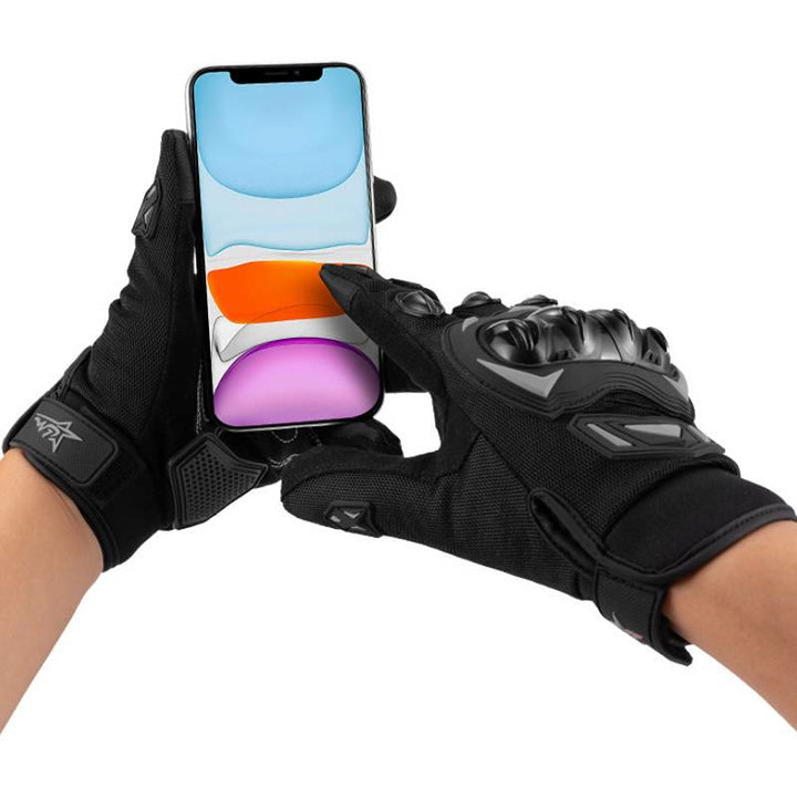 Vollfinger-Touchscreen-Motorradhandschuhe mit hartem Knöchelschutz - image 3
