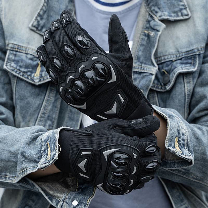 Vollfinger-Touchscreen-Motorradhandschuhe mit hartem Knöchelschutz - image 1