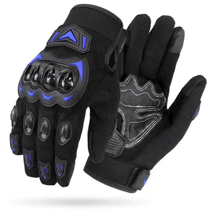 Vollfinger-Touchscreen-Motorradhandschuhe mit hartem Knöchelschutz - Blau - XXL - image 0