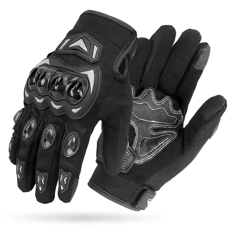 Vollfinger-Touchscreen-Motorradhandschuhe mit hartem Knöchelschutz - Schwarz - XXL - image 2
