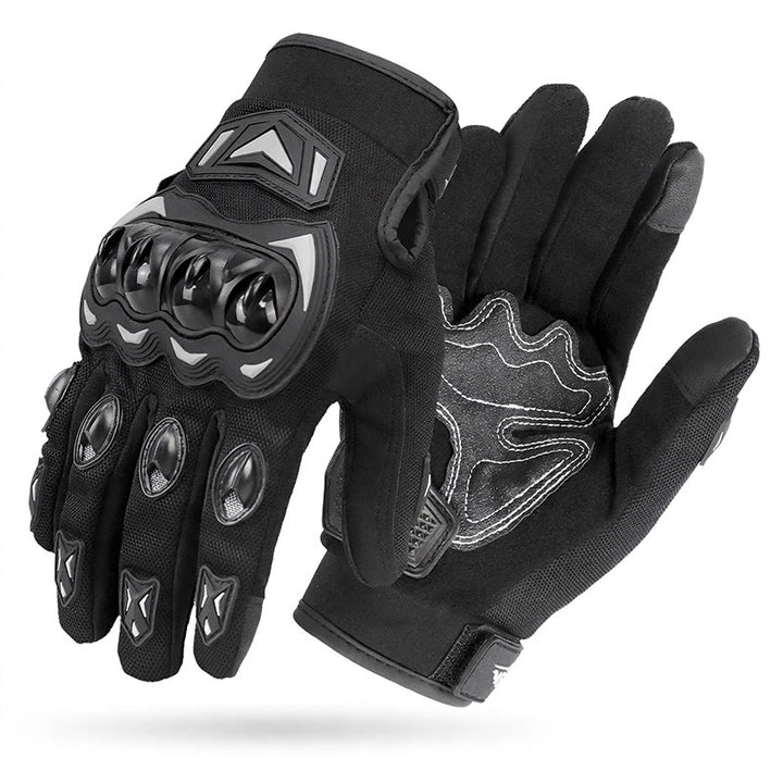 Vollfinger-Touchscreen-Motorradhandschuhe mit hartem Knöchelschutz - Schwarz - XXL - image 2