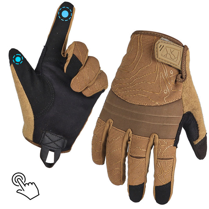Atmungsaktive Touchscreen-Mechaniker-Taktikhandschuhe - Dunkelkhaki - XL - image 4