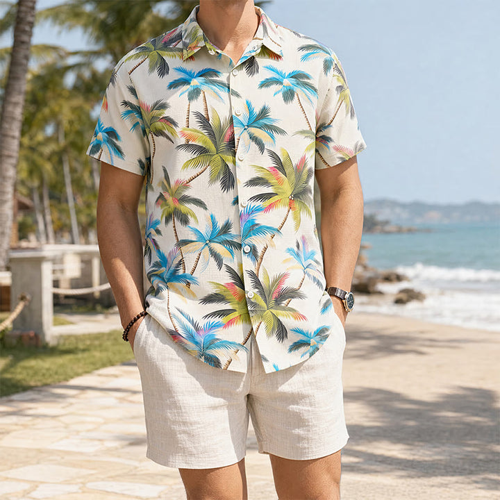 Herren-Freizeithemd mit Kokosnussbaum-Print - Stil Nr. 1 - 4XL - image 0