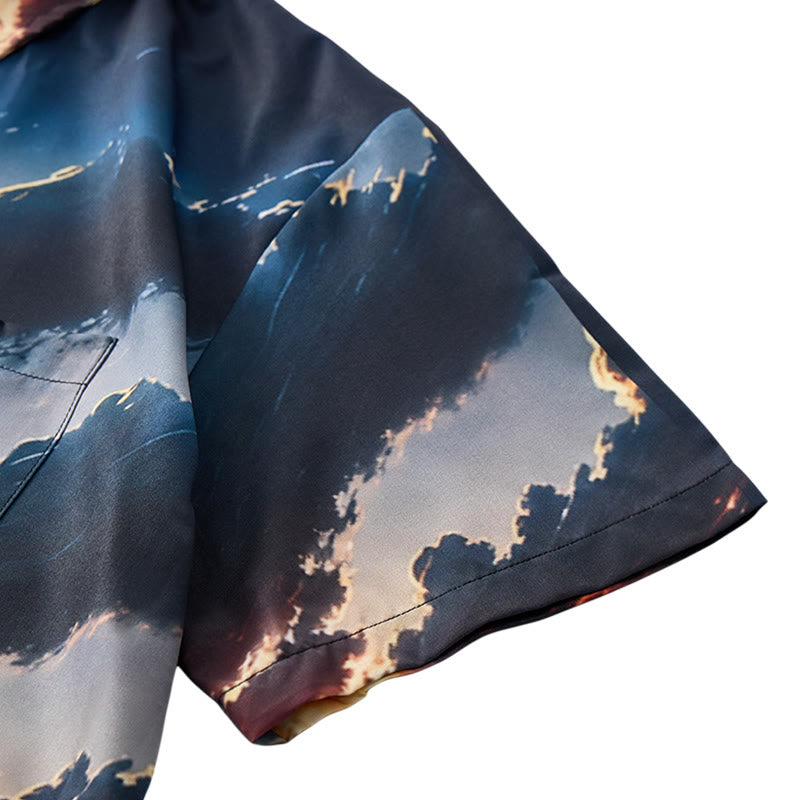 Herren-Sommerurlaubs-T-Shirt mit Ozean-Leuchtturm-Sonnenuntergang-Wellen-3D-Druck - image 7
