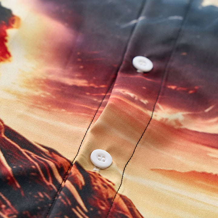 Herren-Sommerurlaubs-T-Shirt mit Ozean-Leuchtturm-Sonnenuntergang-Wellen-3D-Druck - image 5