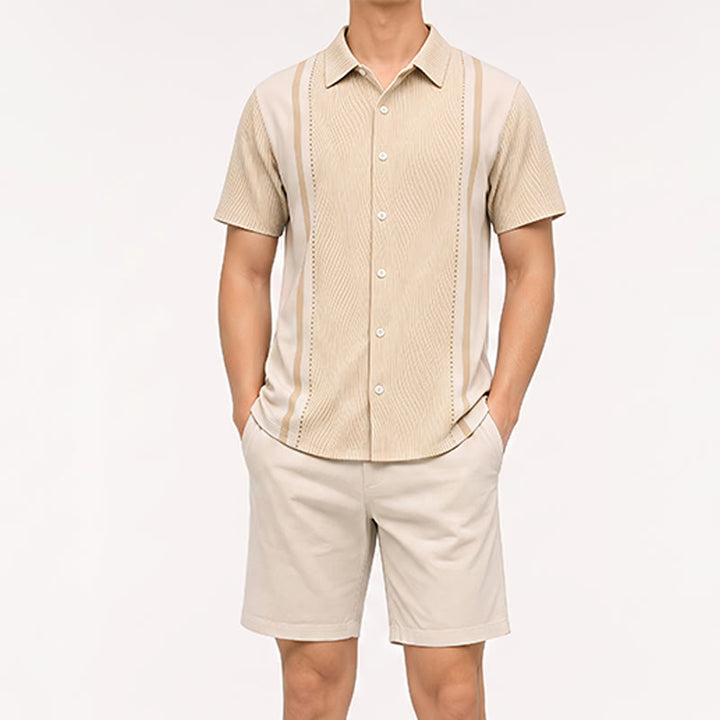 Herren Kurzarmhemd mit Knöpfen, lässig, für Sommer und Strandurlaub - image 1