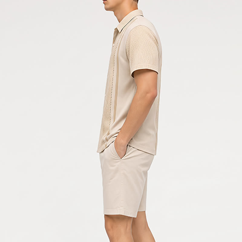 Herren Kurzarmhemd mit Knöpfen, lässig, für Sommer und Strandurlaub - image 2
