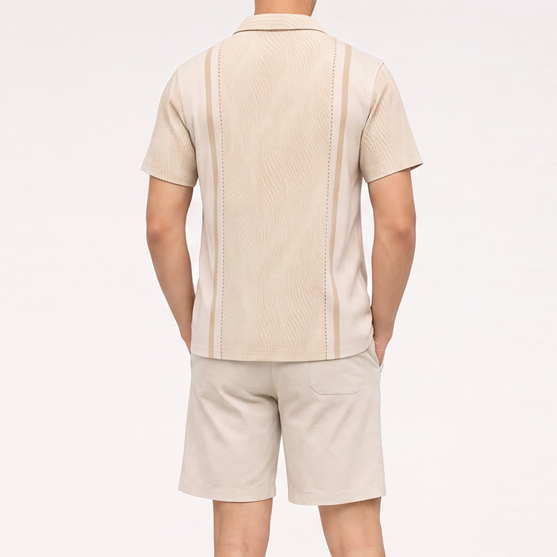 Herren Kurzarmhemd mit Knöpfen, lässig, für Sommer und Strandurlaub - image 3
