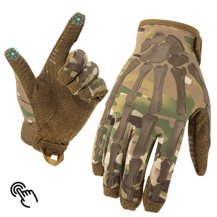 Skelettartige, leichte, elastische Sommer-Motorrad-Taktikhandschuhe - Tarnung - XL - image 0
