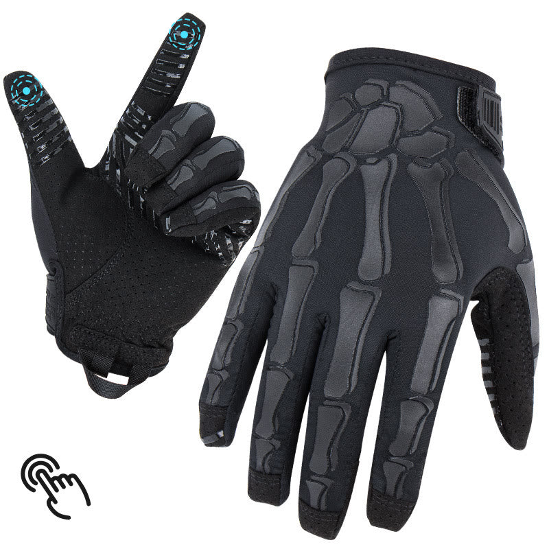 Skelettartige, leichte, elastische Sommer-Motorrad-Taktikhandschuhe - Schwarz - XL - image 7
