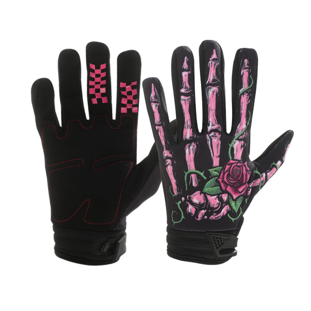 Rose Skeleton Motorrad-Touchscreen-Vollfinger-Taktikhandschuhe - image 3
