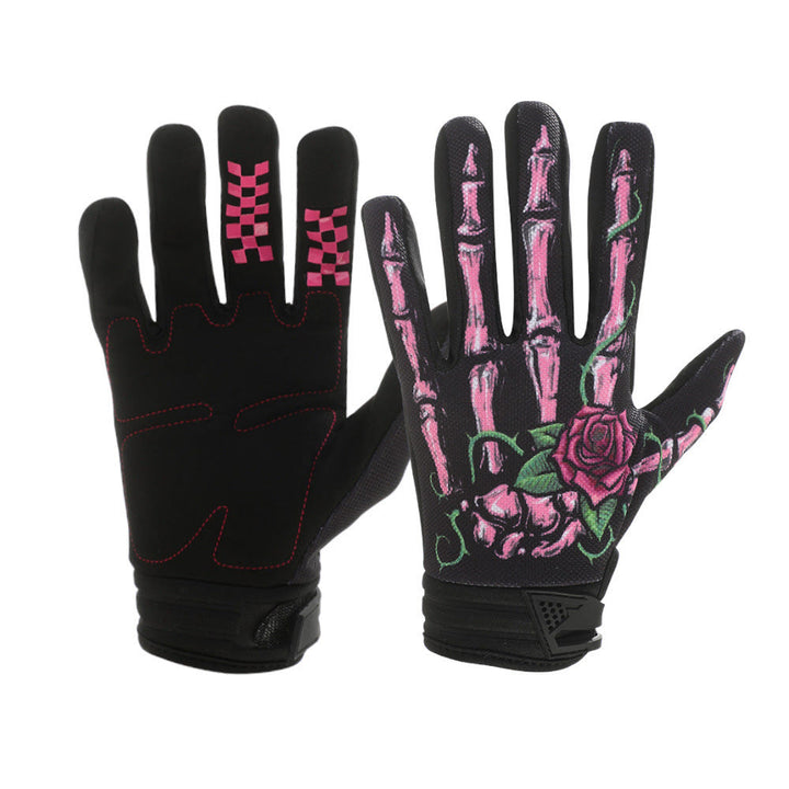 Rose Skeleton Motorrad-Touchscreen-Vollfinger-Taktikhandschuhe - image 3