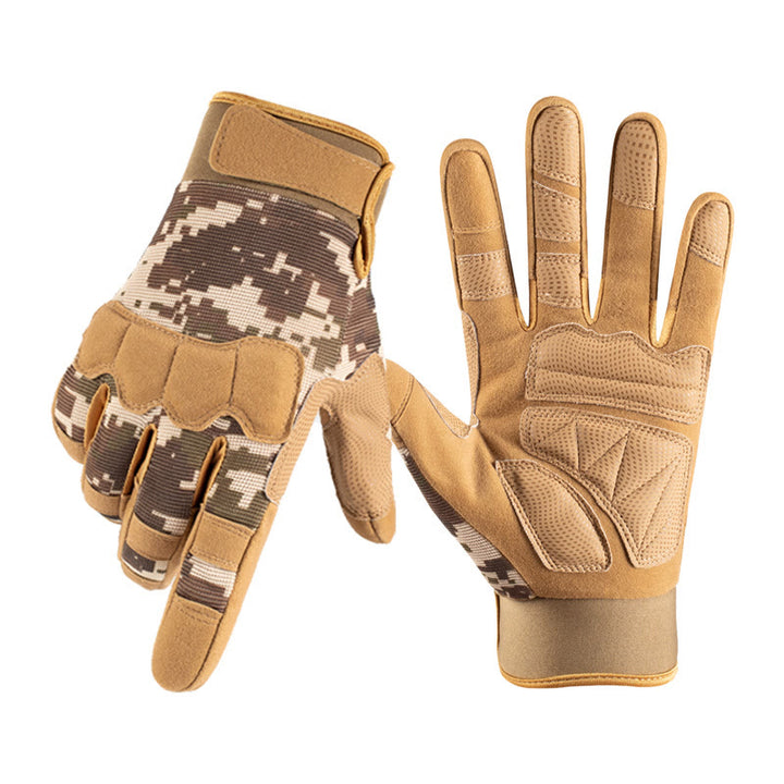 Militär-Taktikhandschuhe mit vollständiger Fingerauflage, rutschfester, gepolsterter Handfläche - Gelbes Tarnmuster - XL - image 0