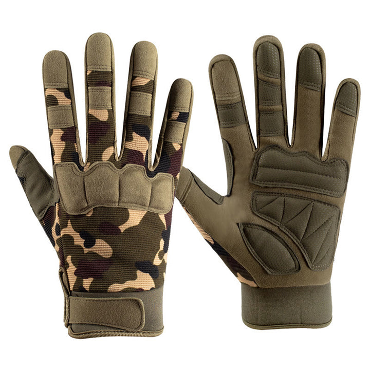 Militär-Taktikhandschuhe mit vollständiger Fingerauflage, rutschfester, gepolsterter Handfläche - Grünes Tarnmuster - XL - image 5