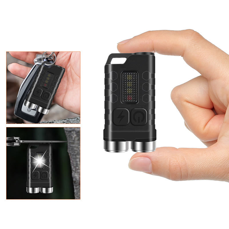 Wiederaufladbare Mini-LED-Taschenlampe mit zwei Strahlern für den Außenbereich, wiederaufladbar, Schlüsselanhänger - image 8