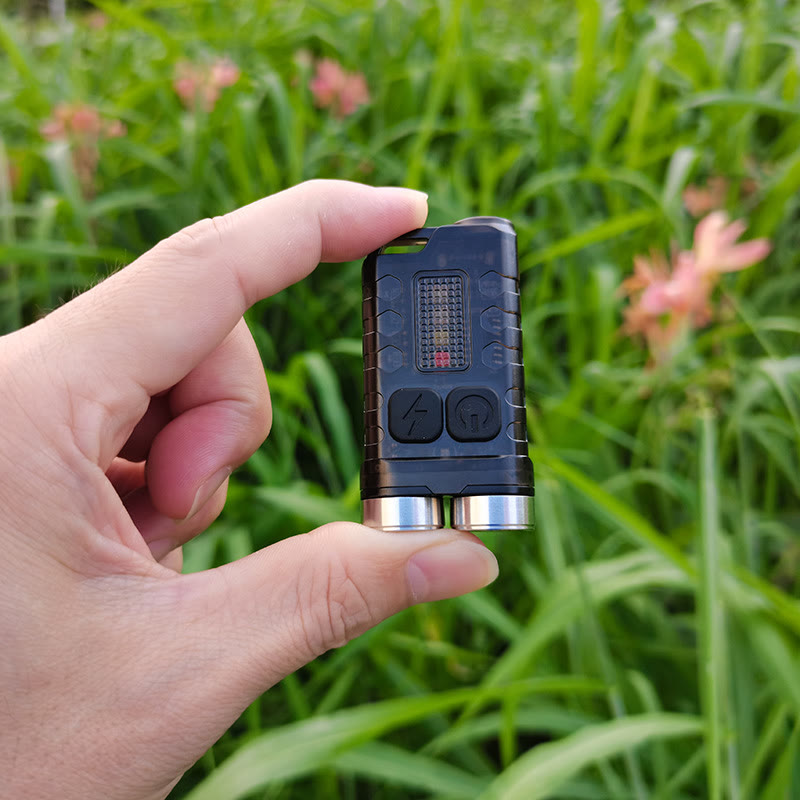 Wiederaufladbare Mini-LED-Taschenlampe mit zwei Strahlern für den Außenbereich, wiederaufladbar, Schlüsselanhänger - image 0