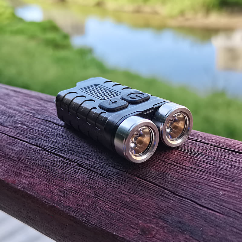 Wiederaufladbare Mini-LED-Taschenlampe mit zwei Strahlern für den Außenbereich, wiederaufladbar, Schlüsselanhänger - image 7