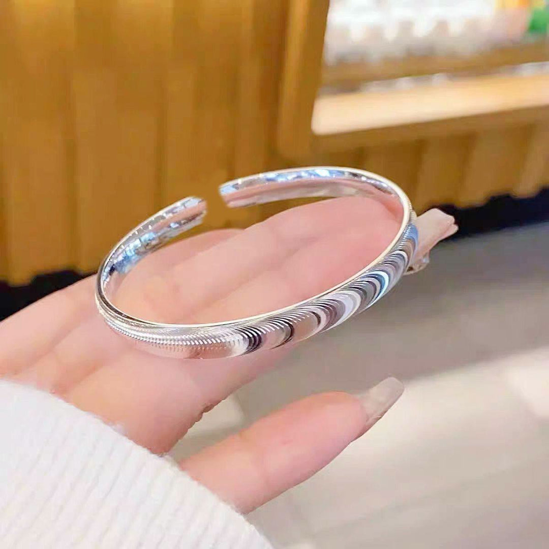 Minimalistisches, wellenförmiges, offenes Armband aus Silber - Silber - image 1
