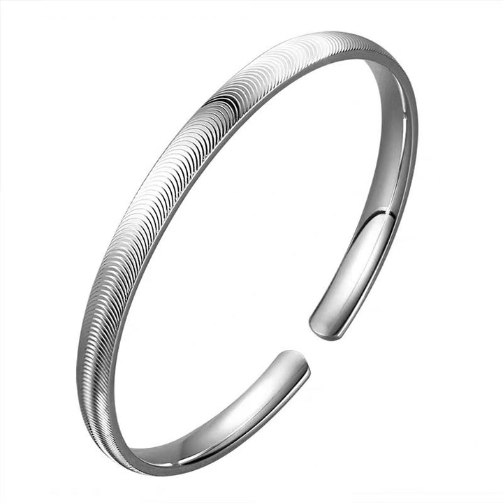 Minimalistisches, wellenförmiges, offenes Armband aus Silber - image 8