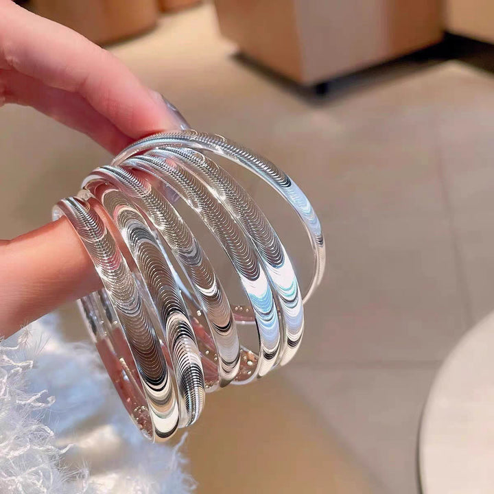 Minimalistisches, wellenförmiges, offenes Armband aus Silber - image 3