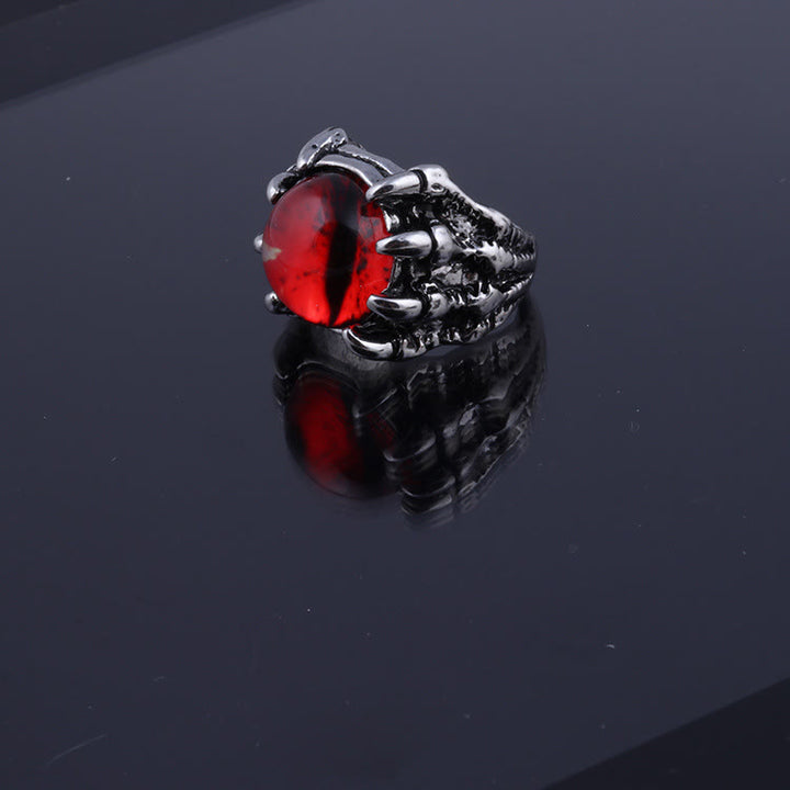 Gothic-Dämonen-Adlerklauen-Ästhetik-Ring mit bösem Blick - Rot - Öffnung - image 4
