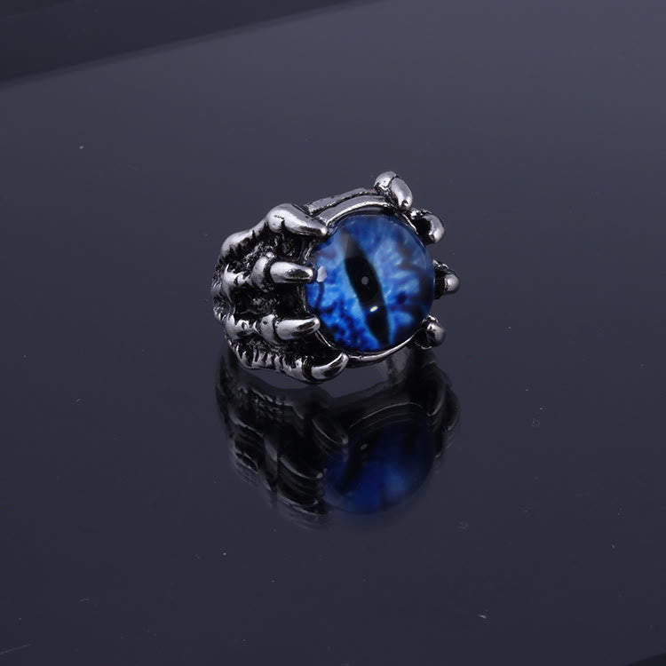 Gothic-Dämonen-Adlerklauen-Ästhetik-Ring mit bösem Blick - Blau - Öffnung - image 2