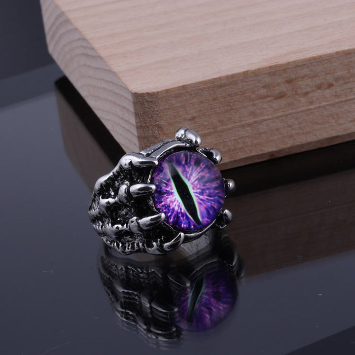 Gothic-Dämonen-Adlerklauen-Ästhetik-Ring mit bösem Blick - Lila - Öffnung - image 6