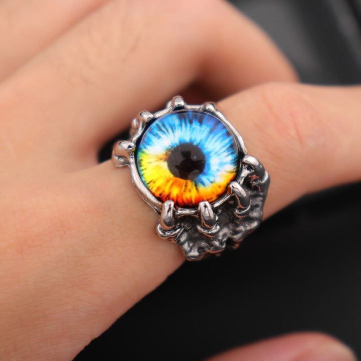 Gothic-Dämonen-Adlerklauen-Ästhetik-Ring mit bösem Blick - Bunt - Öffnung - image 9